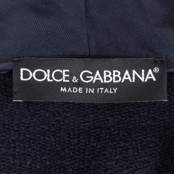 Dolce & Gabbana Cotton Silk Hoodie Men's 48 (Medium) Dark Blue - Picture 7 of 8
